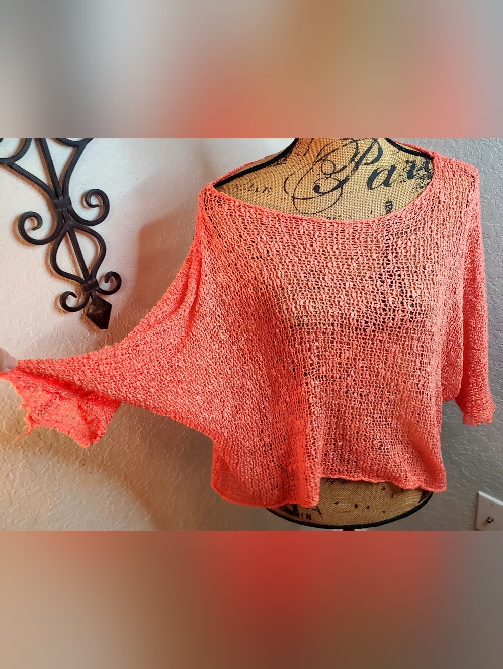Lightweight Off-Shoulder Coral Knit Sweater